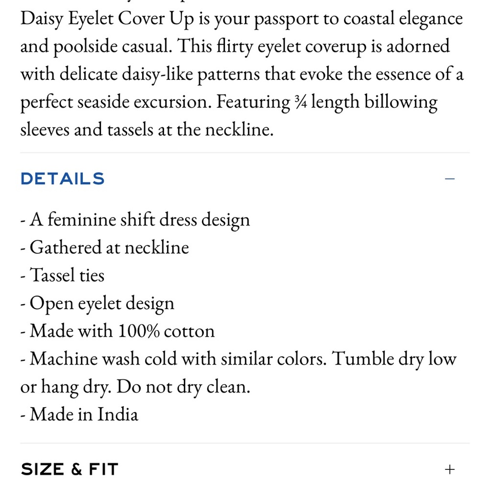 NWT Mersea Daisy Eyelet Women Swim Coverup - Picture 4 of 4